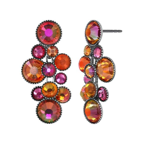 Coralline/Orange - Water Cascade earrings - Konplott